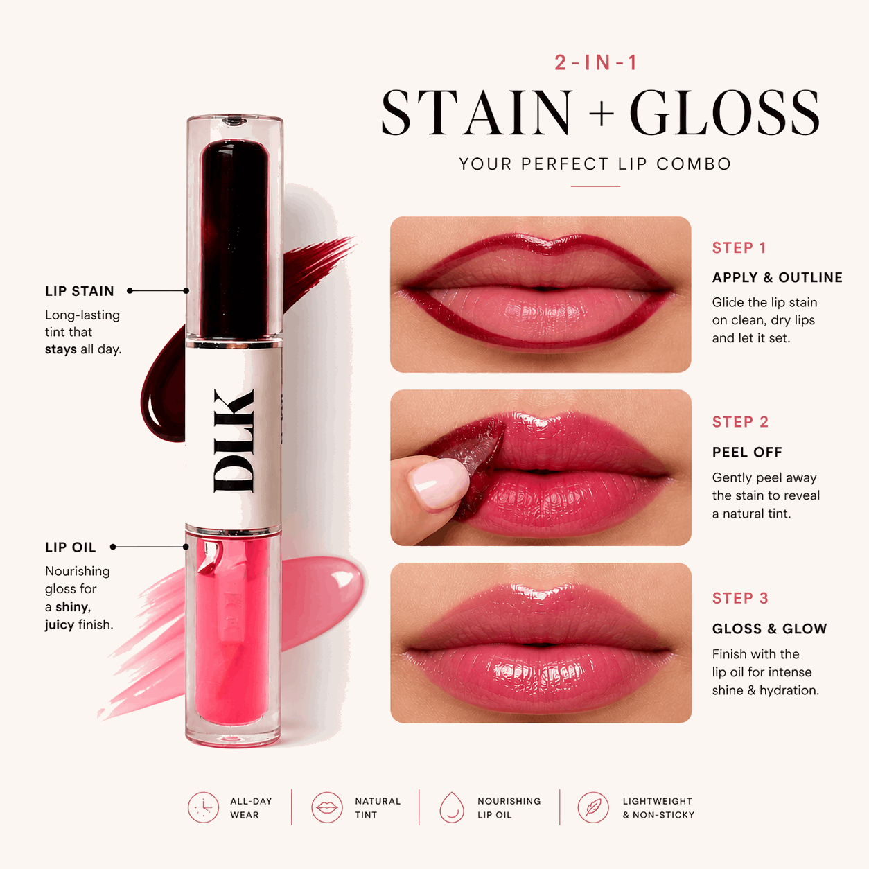 Glow Flip Lip Duo | Peel & Hydrate Lip Tint | Dielok